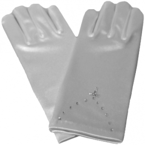 GIRLS SATIN GLOVES (0063009) WHITE